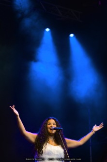 20260725 - Bellinzona Blues 2026, Night 2, Kyla Brox / Kyla Brox, vocals, flute; Danny Blomeley, bass; Paul Farr, guitar; Luke Flowers, drums - Piazza del Governo, Bellinzona, Switzerland