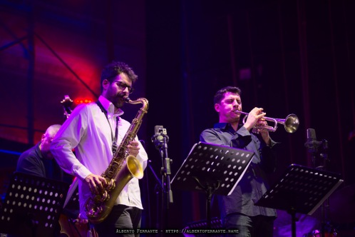 20260312 - 27o Festival di cultura e musica jazz, So What?!, Night 1, Francesco Pierotti Quintet / Francesco Pierotti, contrabbasso, composizioni; Cosimo Boni, tromba; Giovanni Benvenuti, sax tenore; Francesco Zampini, chitarra; Bernardo Guerra, batteria - Cinema Teatro Chiasso (Switzerland)