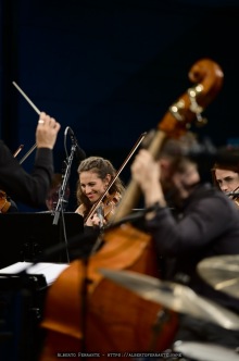 20250717 - Lac en plein air, Rhapsody & Blues: Mezquida, Razem, Orchestra Canova, Pagano / Marco Mezquida, piano; Marko Lohikari, contrabbasso; David Xirgu, batteria; Badrya Razem, voce solista; Orchestra da camera Canova; Enrico Pagano, direttore - Agorà LAC, Lugano, Switzerland