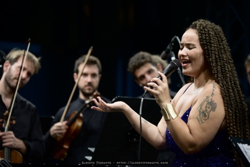 20250717 - Lac en plein air, Rhapsody & Blues: Mezquida, Razem, Orchestra Canova, Pagano / Marco Mezquida, piano; Marko Lohikari, contrabbasso; David Xirgu, batteria; Badrya Razem, voce solista; Orchestra da camera Canova; Enrico Pagano, direttore - Agorà LAC, Lugano, Switzerland