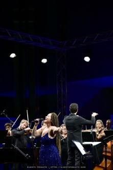 20250717 - Lac en plein air, Rhapsody & Blues: Mezquida, Razem, Orchestra Canova, Pagano / Marco Mezquida, piano; Marko Lohikari, contrabbasso; David Xirgu, batteria; Badrya Razem, voce solista; Orchestra da camera Canova; Enrico Pagano, direttore - Agorà LAC, Lugano, Switzerland